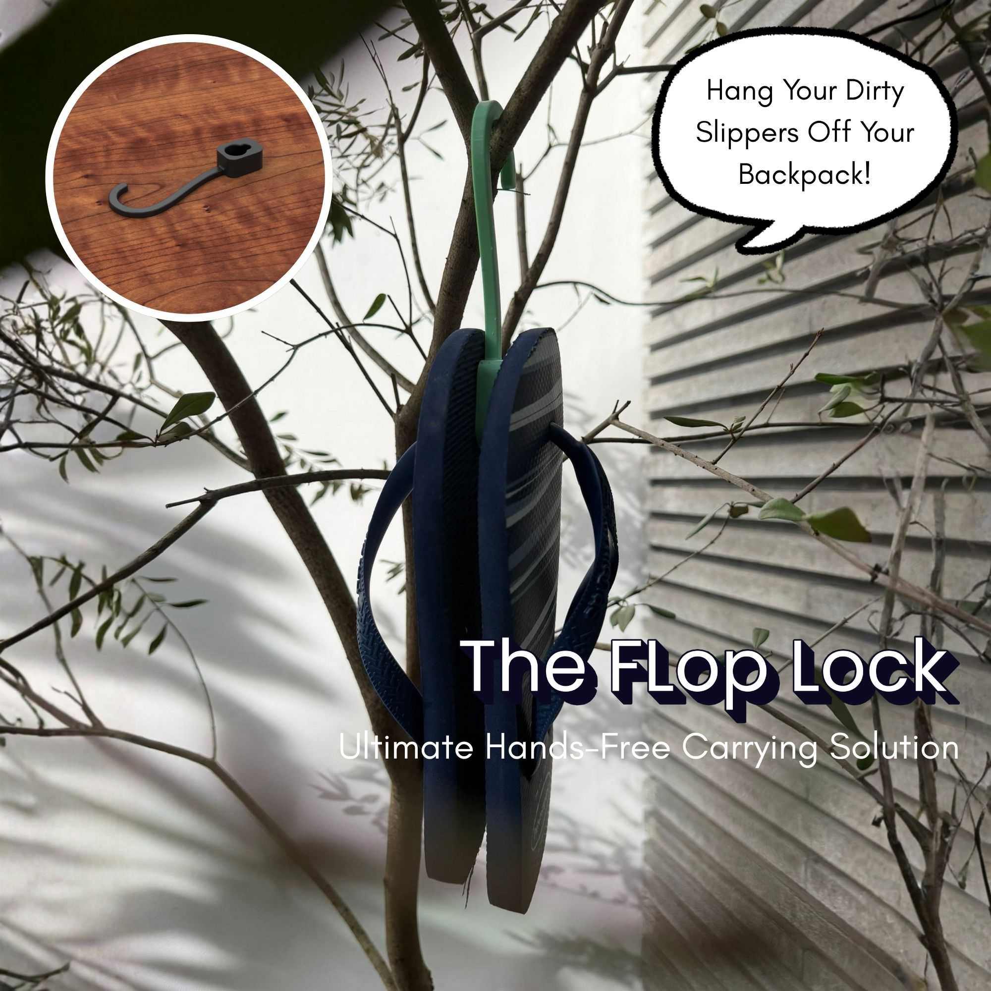 Flop Lock - Hands Free Slipper Holder