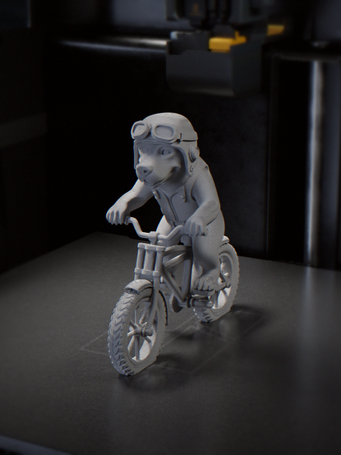 Dog Pilot Motorcycle Figurine Animal 3D Printable 3D model by José Pedro