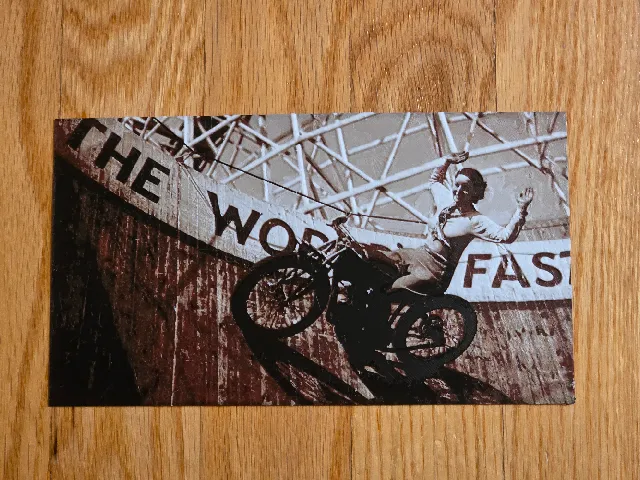 Vintage Motorcycle Wall of Death hueforge