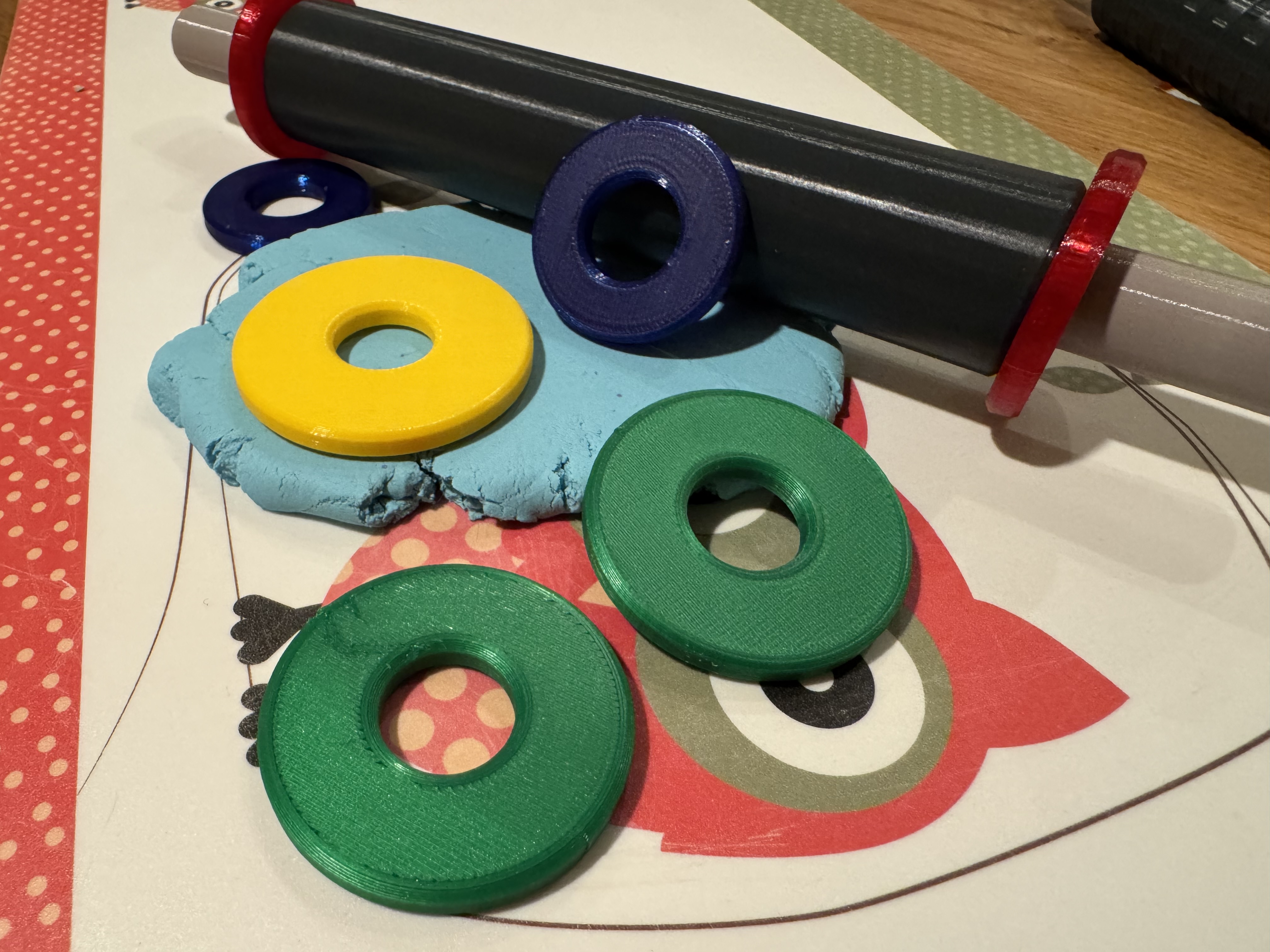 Playdough roller space rings