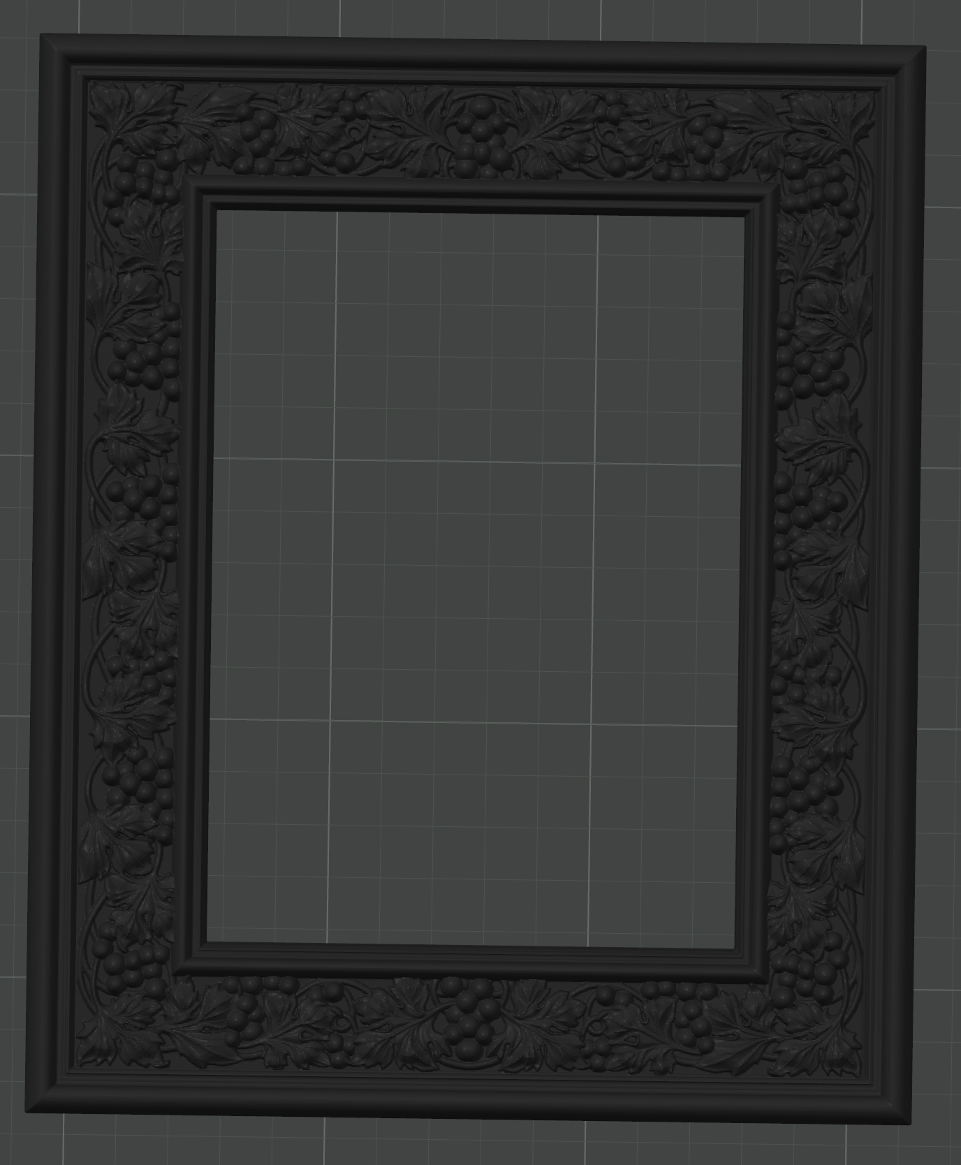 Rectangular frame with vines and grapes