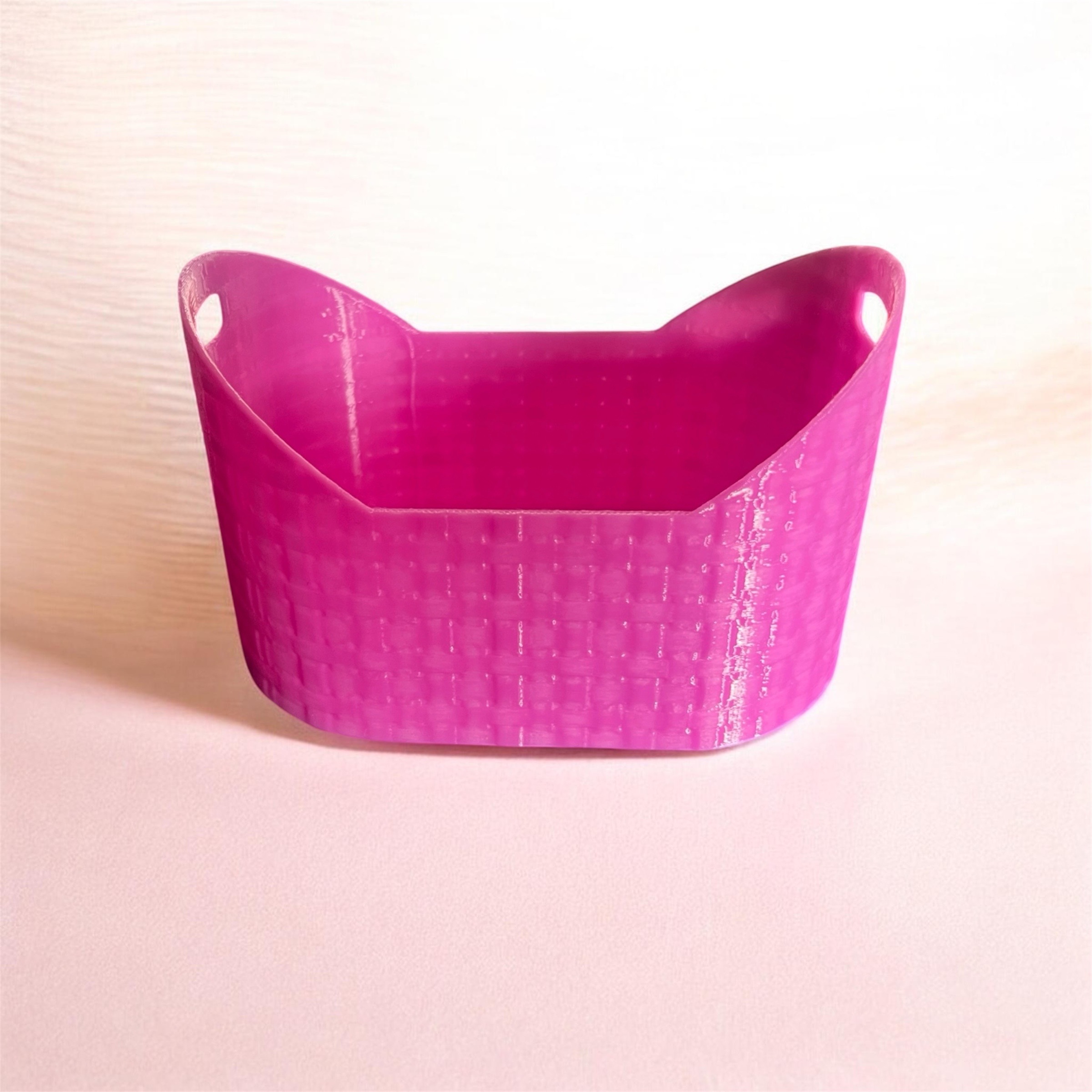 Woven Pattern Storage Basket with Handles