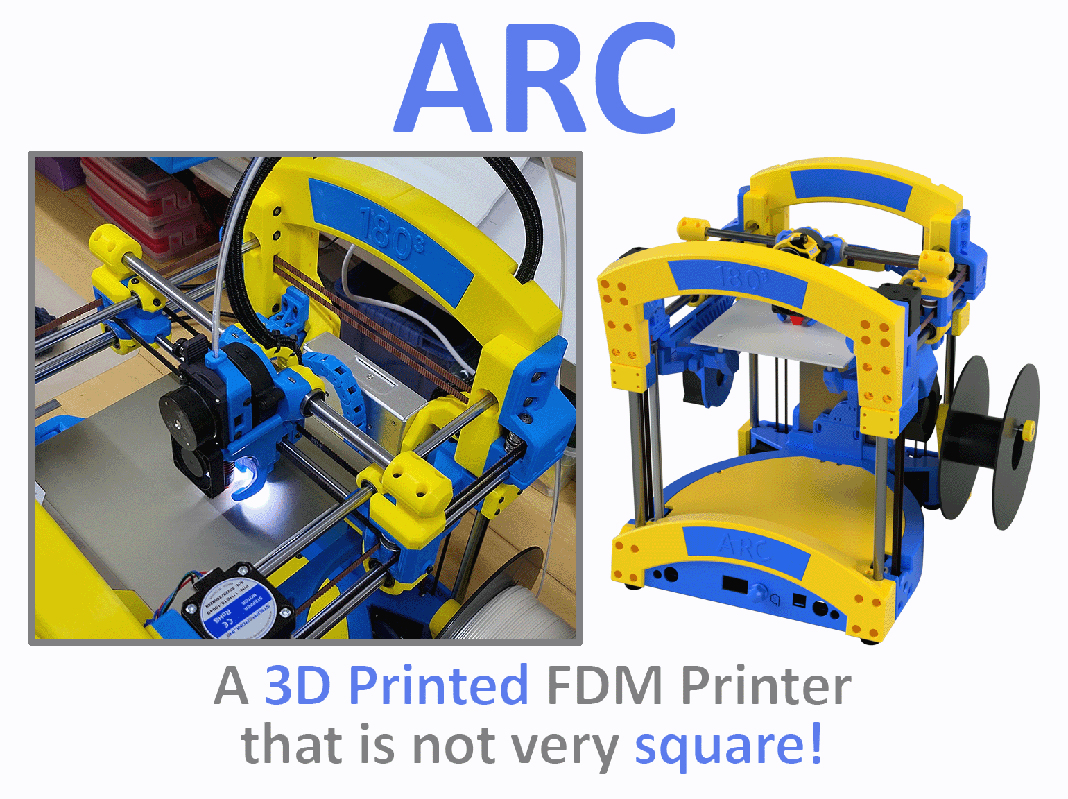 ARC - 3D printed FDM printer that is not very square!