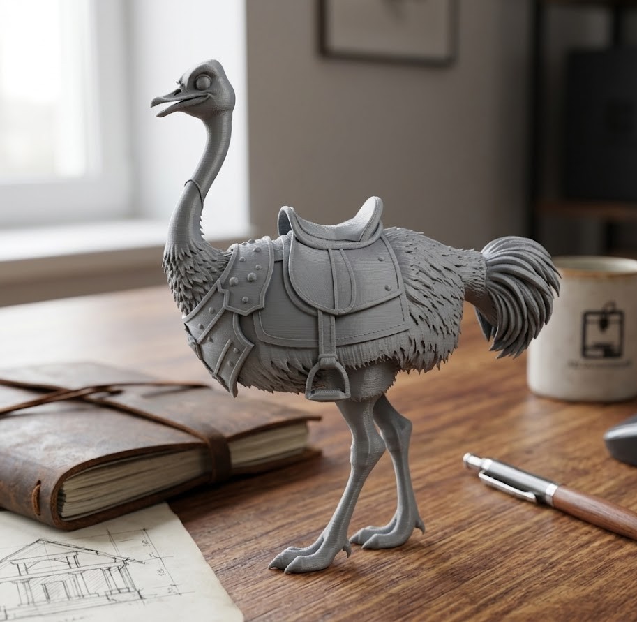 riding ostrich
