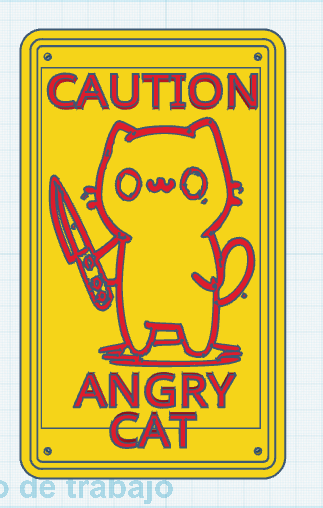Sign caution angry cats