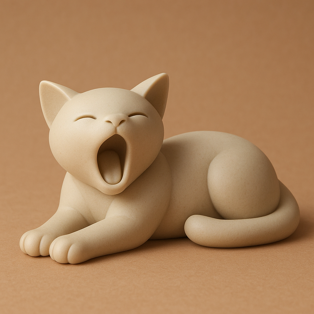 kitty yawning