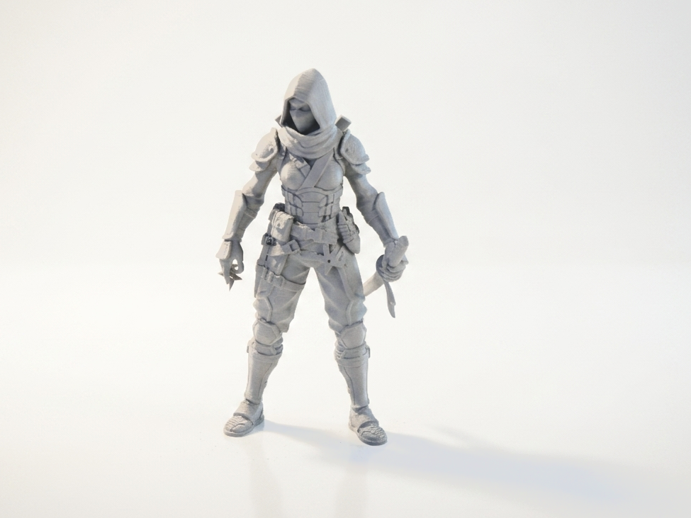 Lady Ninja Figurine Female Character 3D Printable