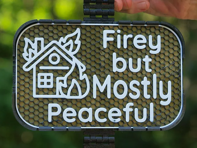Firey but Mostly Peaceful sign