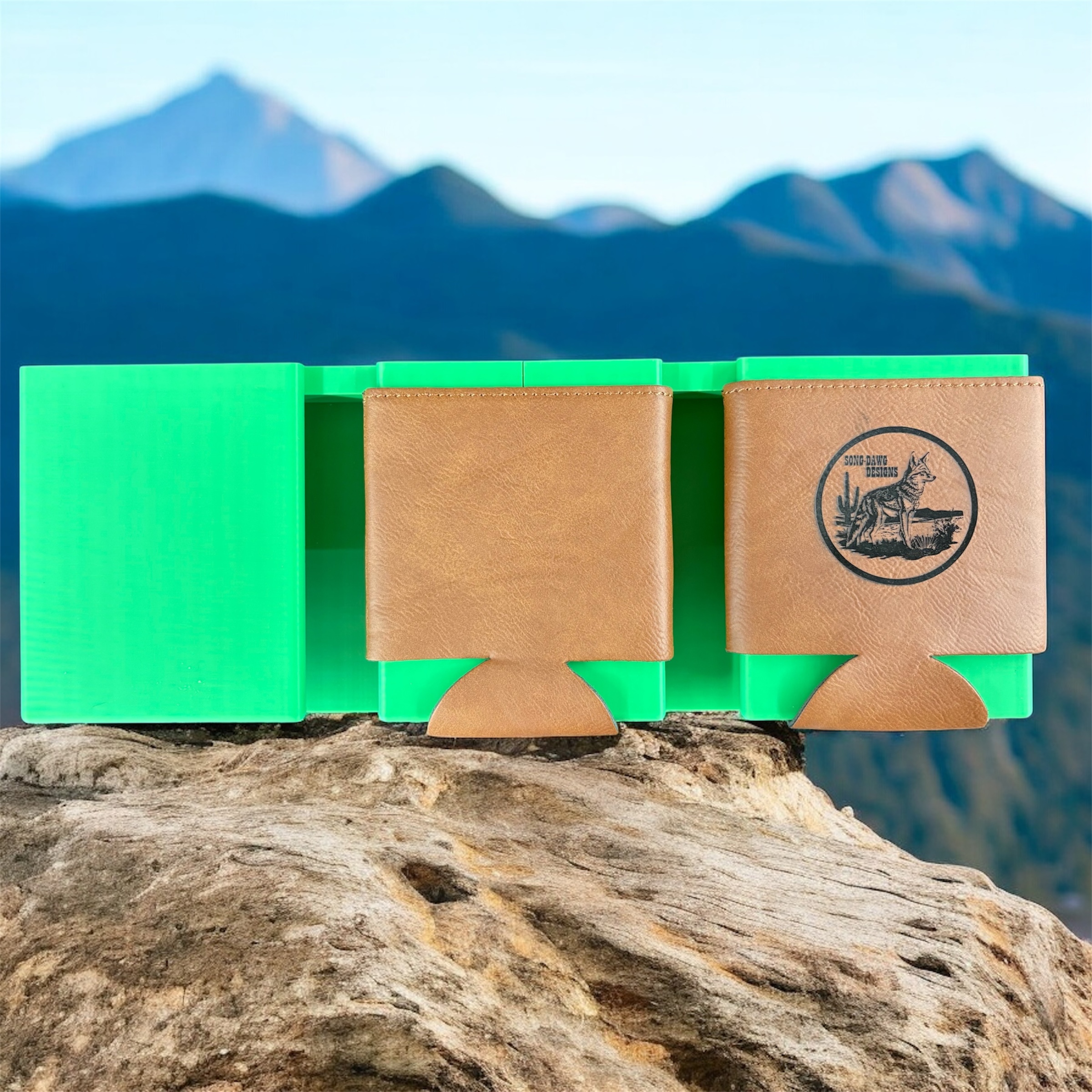 WeCreat Lumos Koozie Jig — Johnson Plastics Plus Leatherette Can Holder Alignment Fixture (STL/3MF)