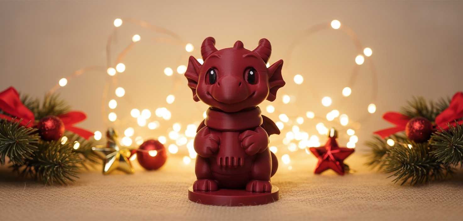 Dragon with Cozy Scarf Holiday Figurine