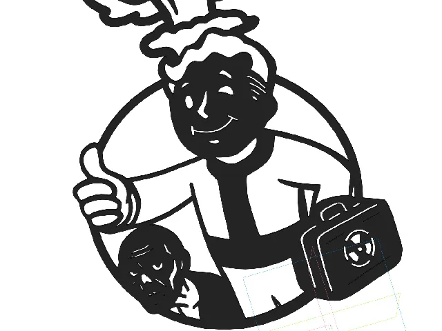 Fallout Vault Boy Silhouette — DXF Laser Cut File