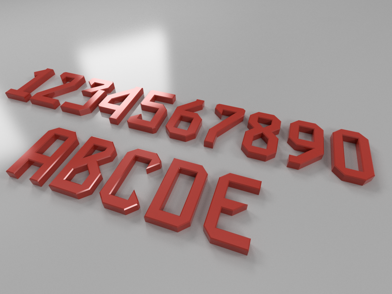 Floating House Numbers – Modular Character Set - FCB Style