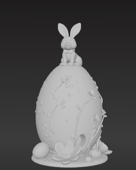 Conejo encima de huevo de pascua