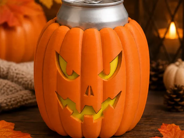 Jack-o-lanturen Pumpkin Koozie Can holder