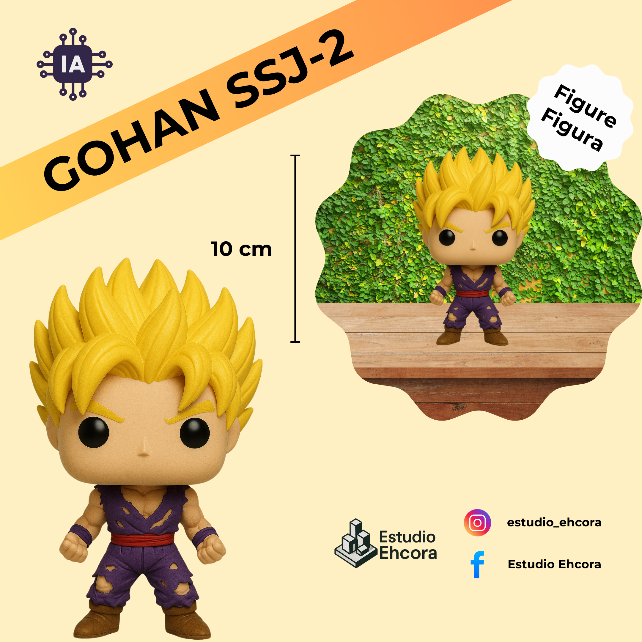 GOHAN SSJ-2 VS CELL Figura 10cm