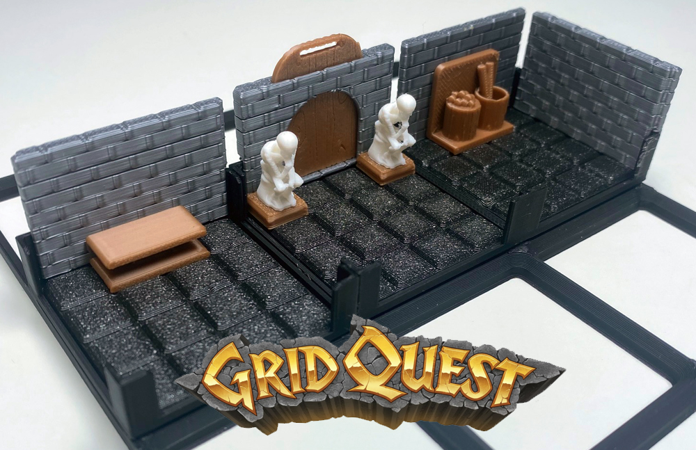 GridQuest SKELETON GUARDIAN Statue/Meeple (The Gridfinity Game)