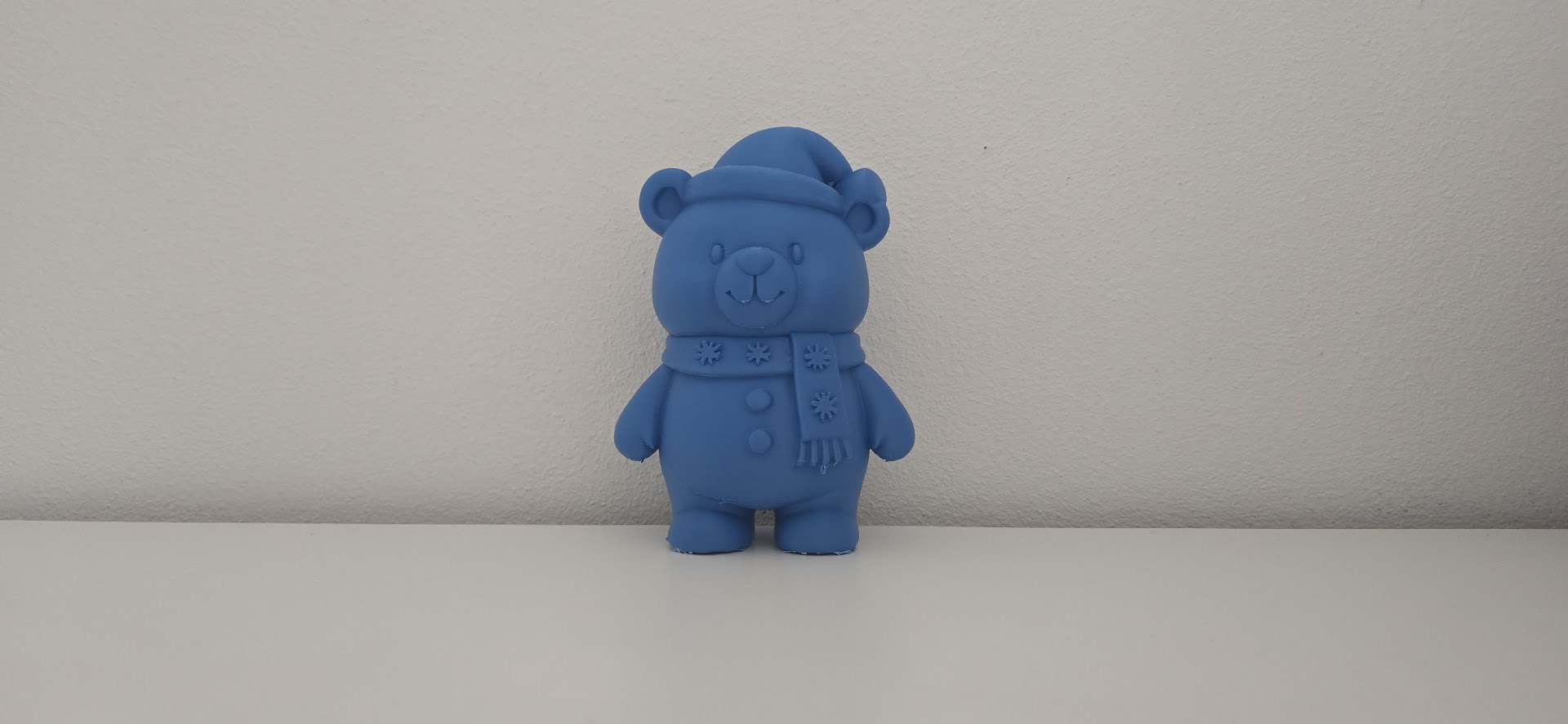 Teddy Bear with Santa Hat and Snowflake Scarf Christmas Figurine