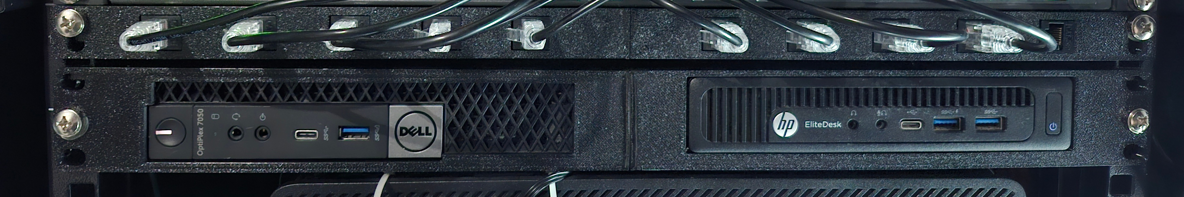 Dell 7050 mini + HP 800 g2 mini 19" RACK 3D model