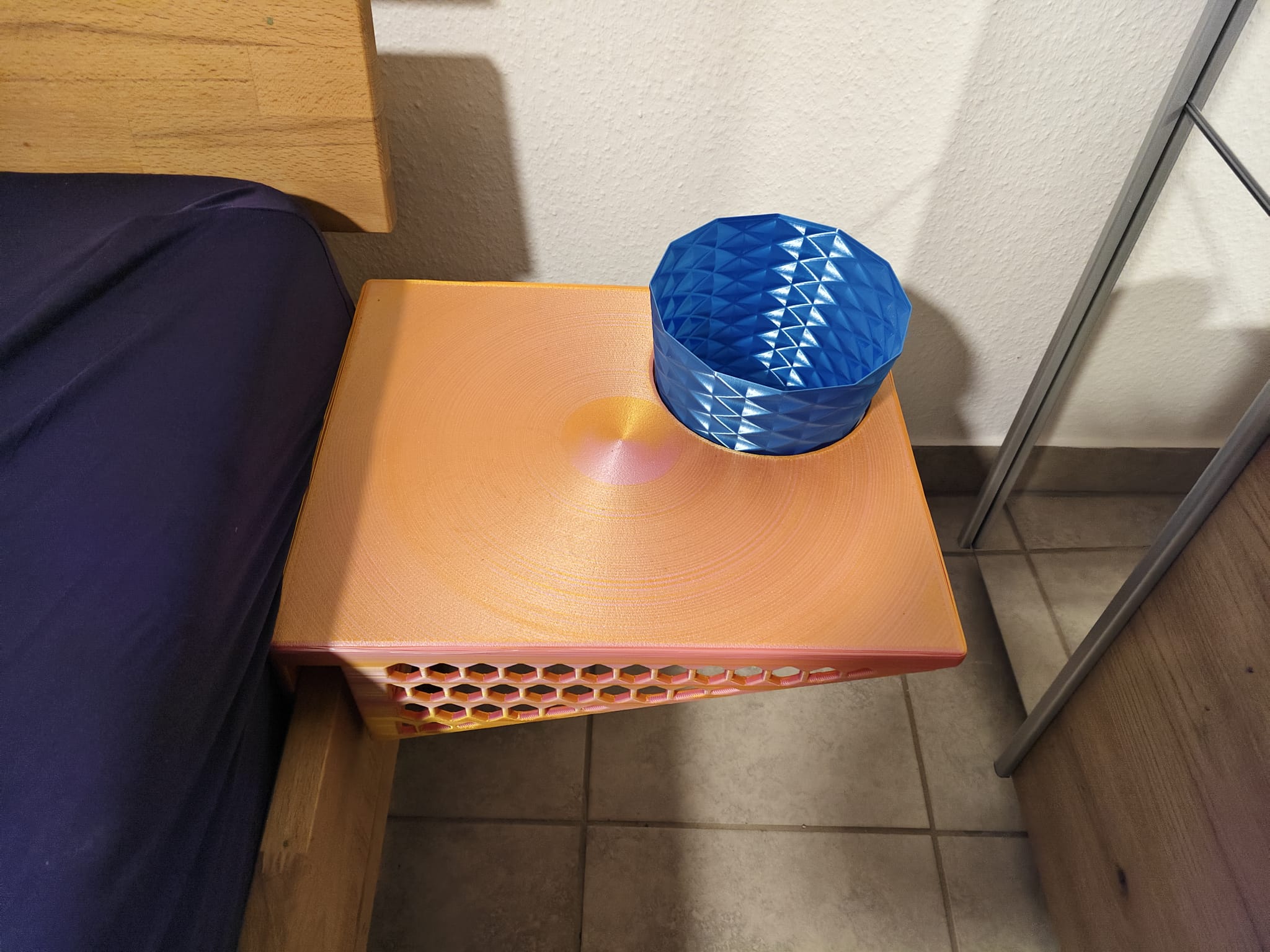 Bedside Table with Bedframe mount.