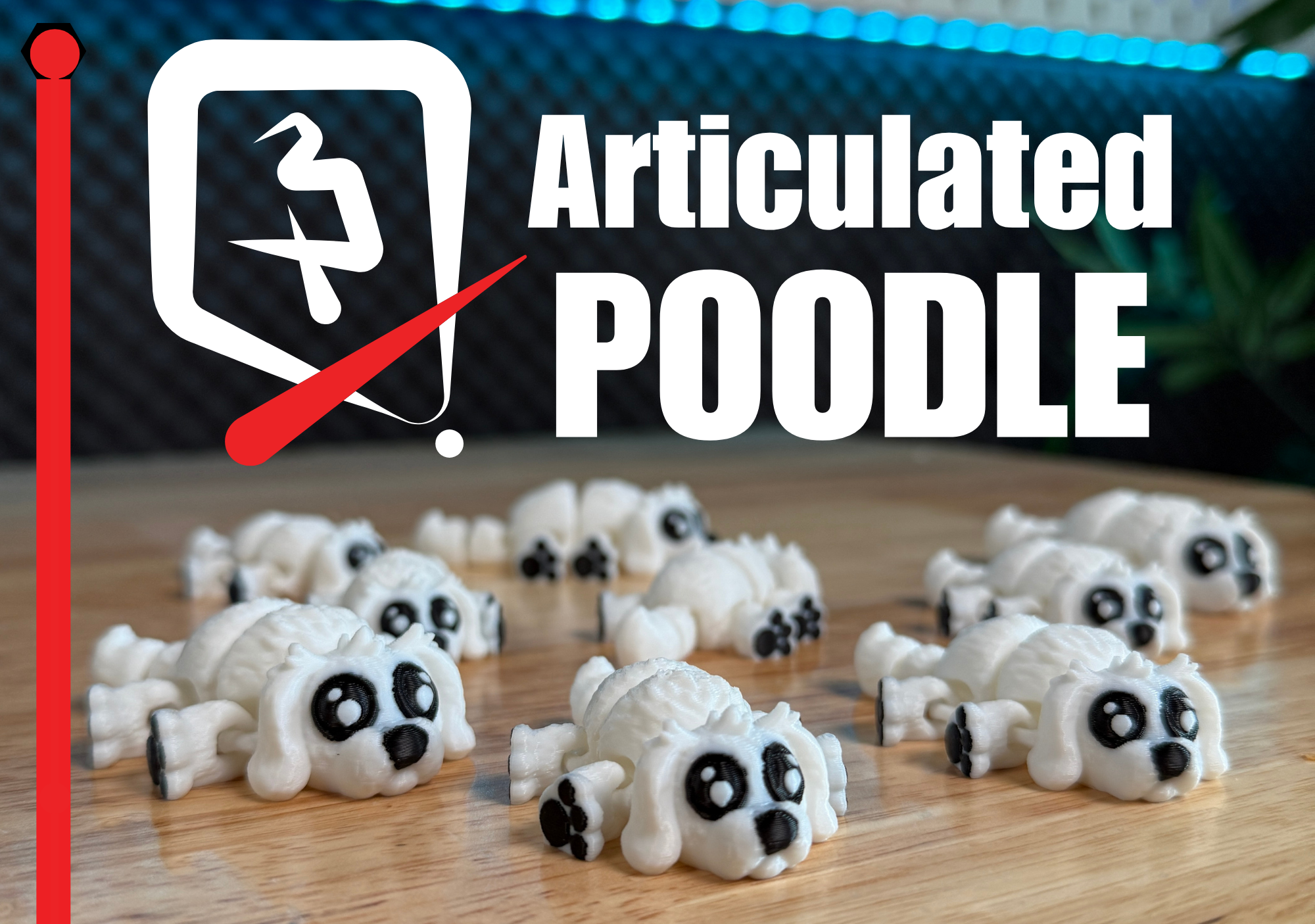Articulated Poodle – 3D Printable Desk Pet