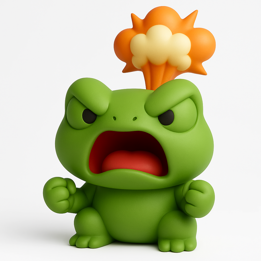 Really angry frog