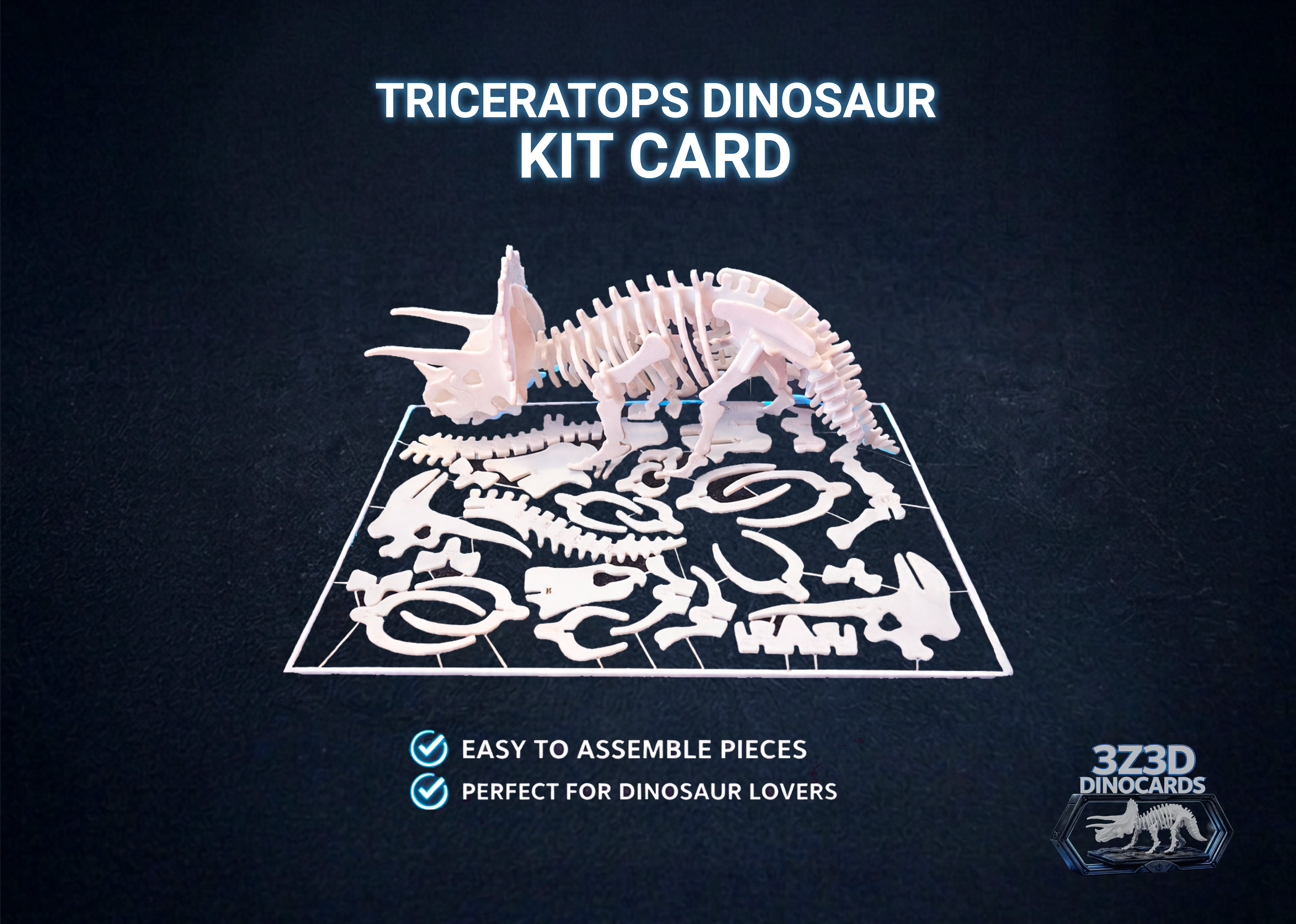 Triceratops Dinosaur Kit Card - DinoCards-CC BY-SA