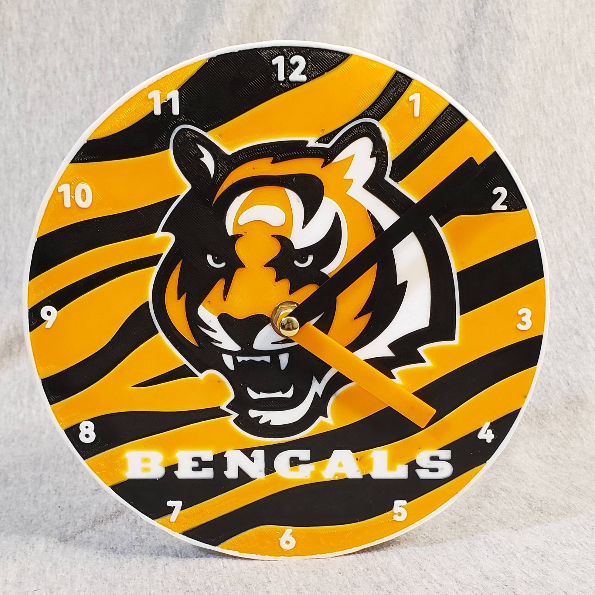 Cincinnati Bengals Clock Face with Clock Mechanism Housing