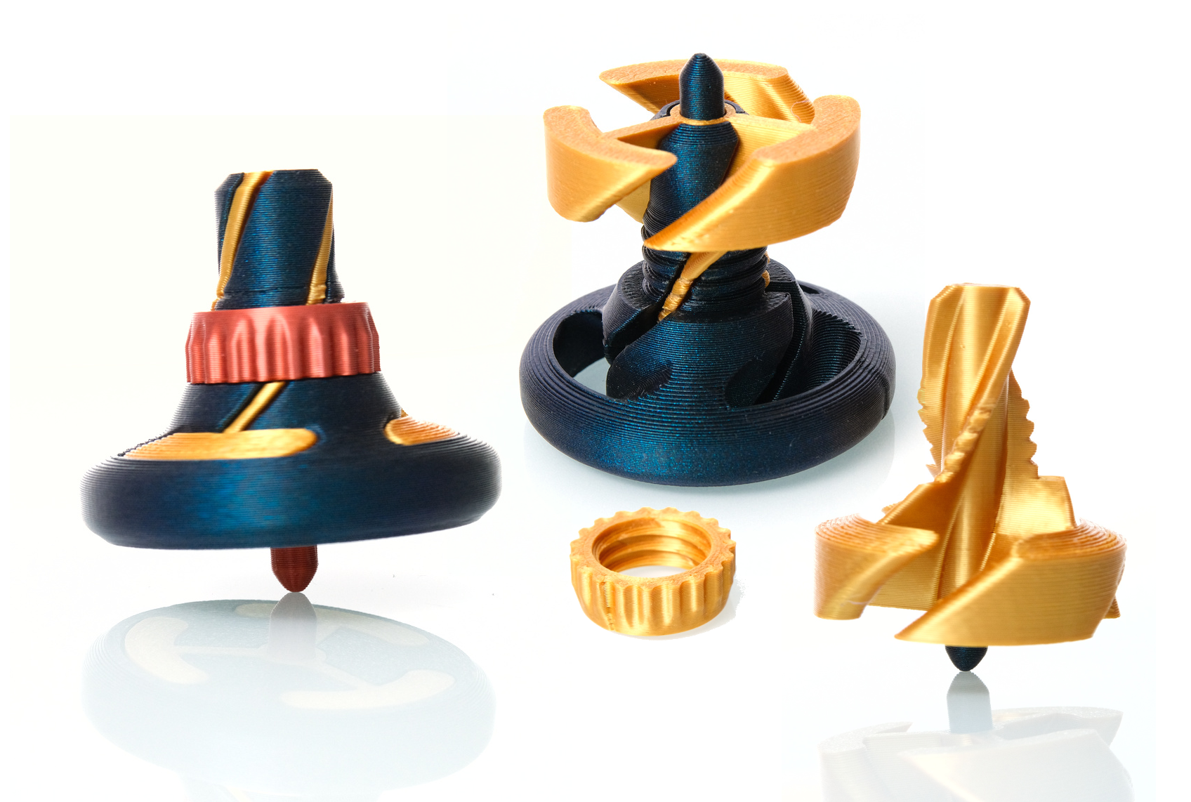 Passthrough spining top fidget toy