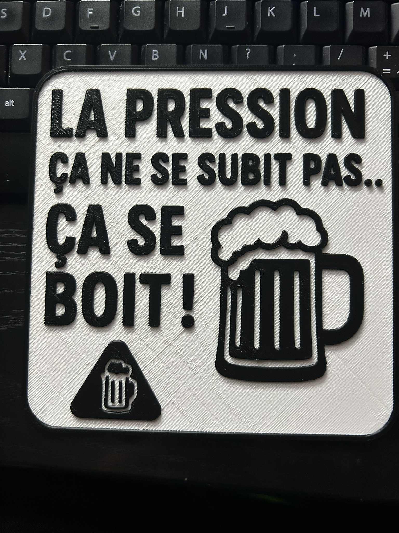 La pression ça ne se subit pas... ca se boit!