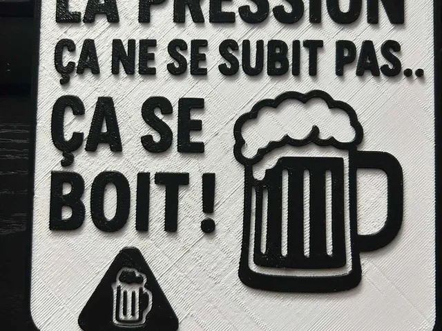 La pression ça ne se subit pas... ca se boit!