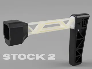 Nerf Compatible Blaster Stock — Modular Truss Design, Standard Stock Lug Compatible | STEP File Included
