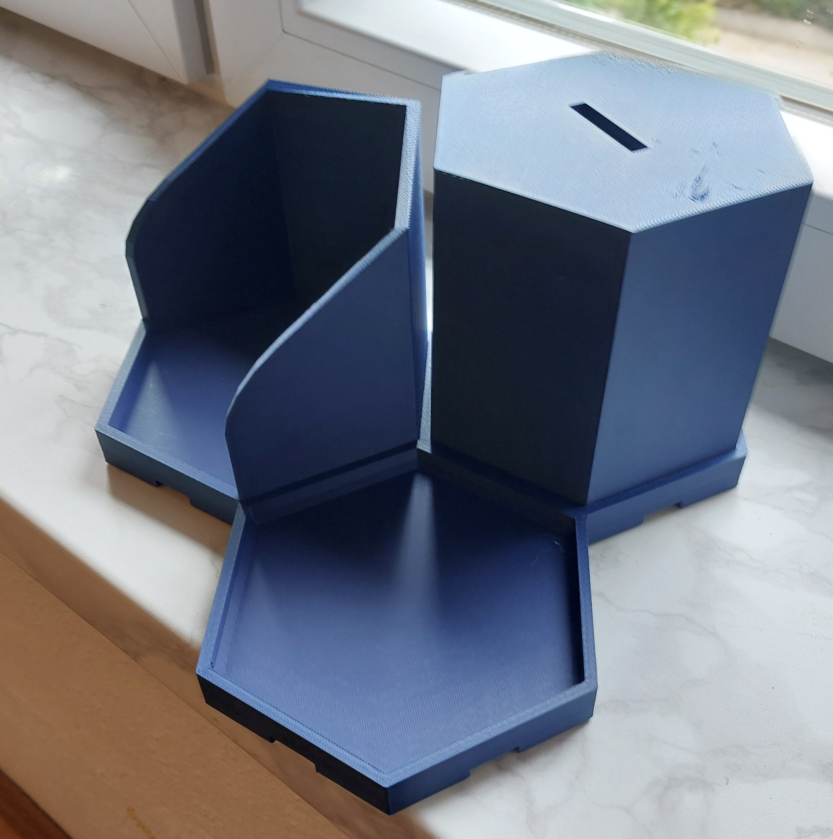 Hexagonal Modular Desktop Organizer with Snap-Fit Clips