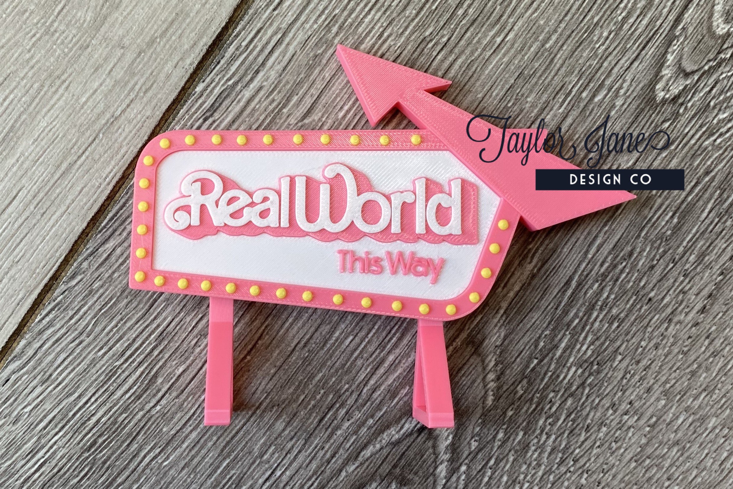 Barbie Real World This Way Sign