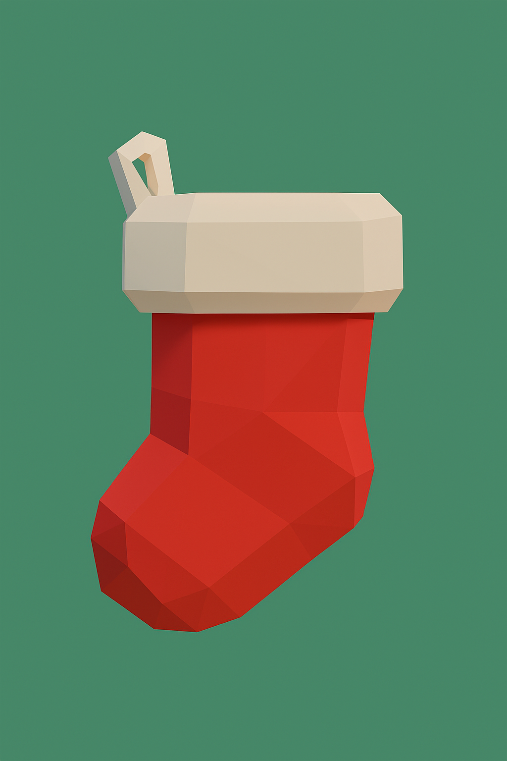Low Poly Christmas Stocking 3D Model