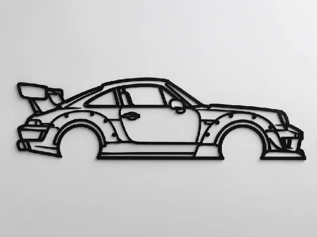 Porsche 911 RWB silhouette - modern wall decoration
