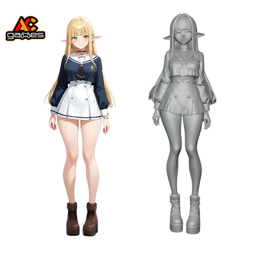 Thalia – High-Elf Anime Figure STL for 3D Printing