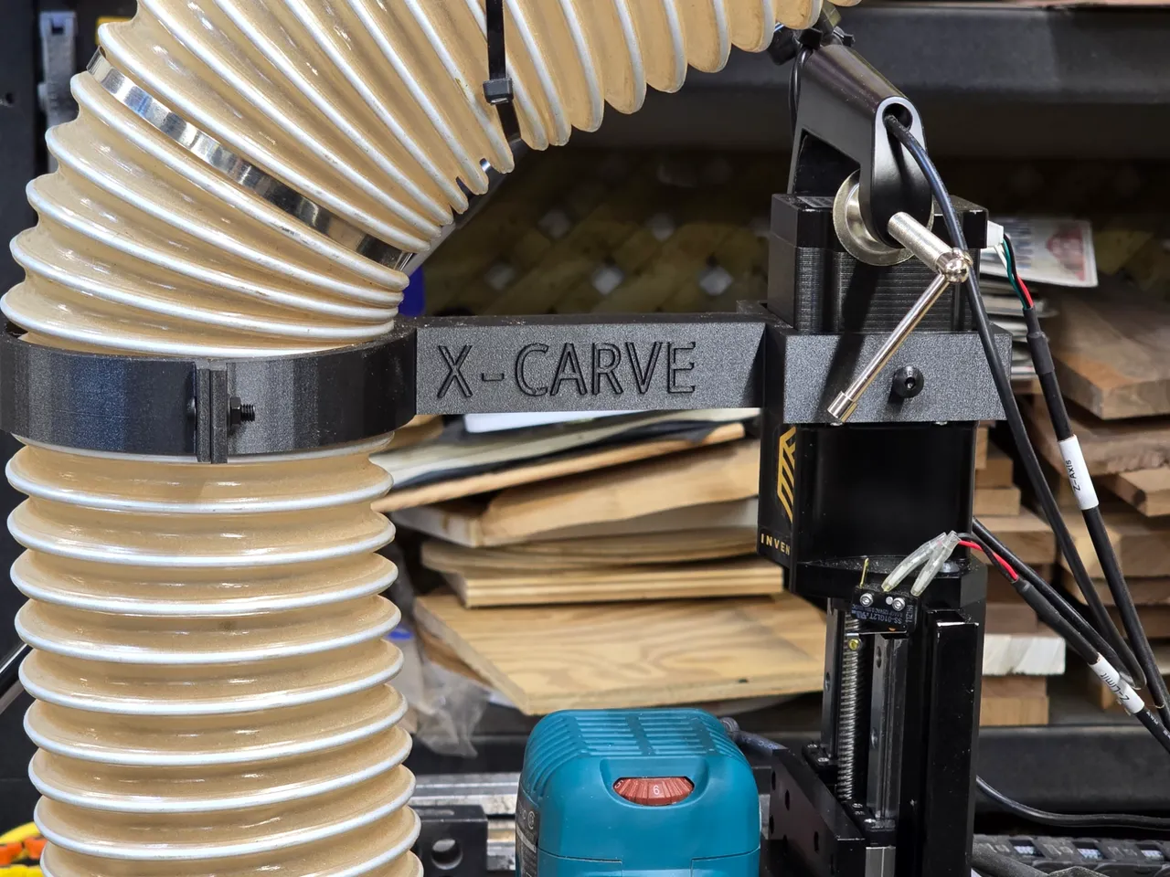 X-Carve 4＂ Dust Collection Hose Stand-off by DHCM Designs