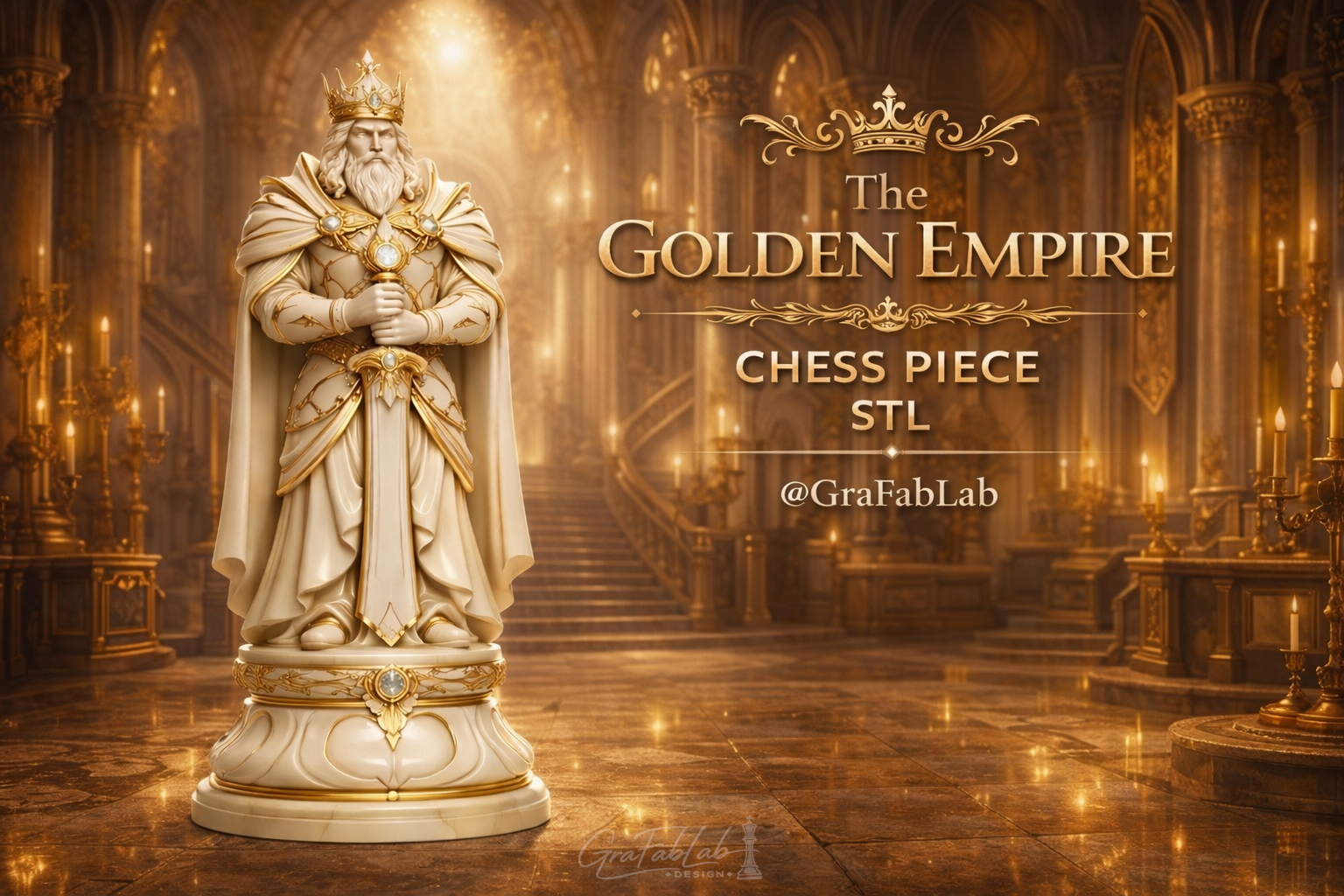 The Golden Empire "King" - chess piece