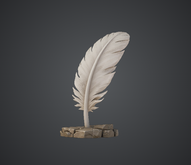 Fantasy Quill Feather Sculpture – Writer’s Relic