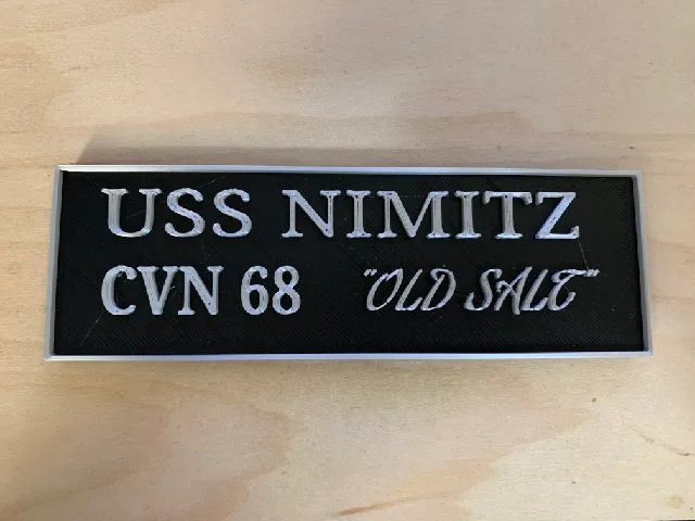 USS NIMITZ name plate