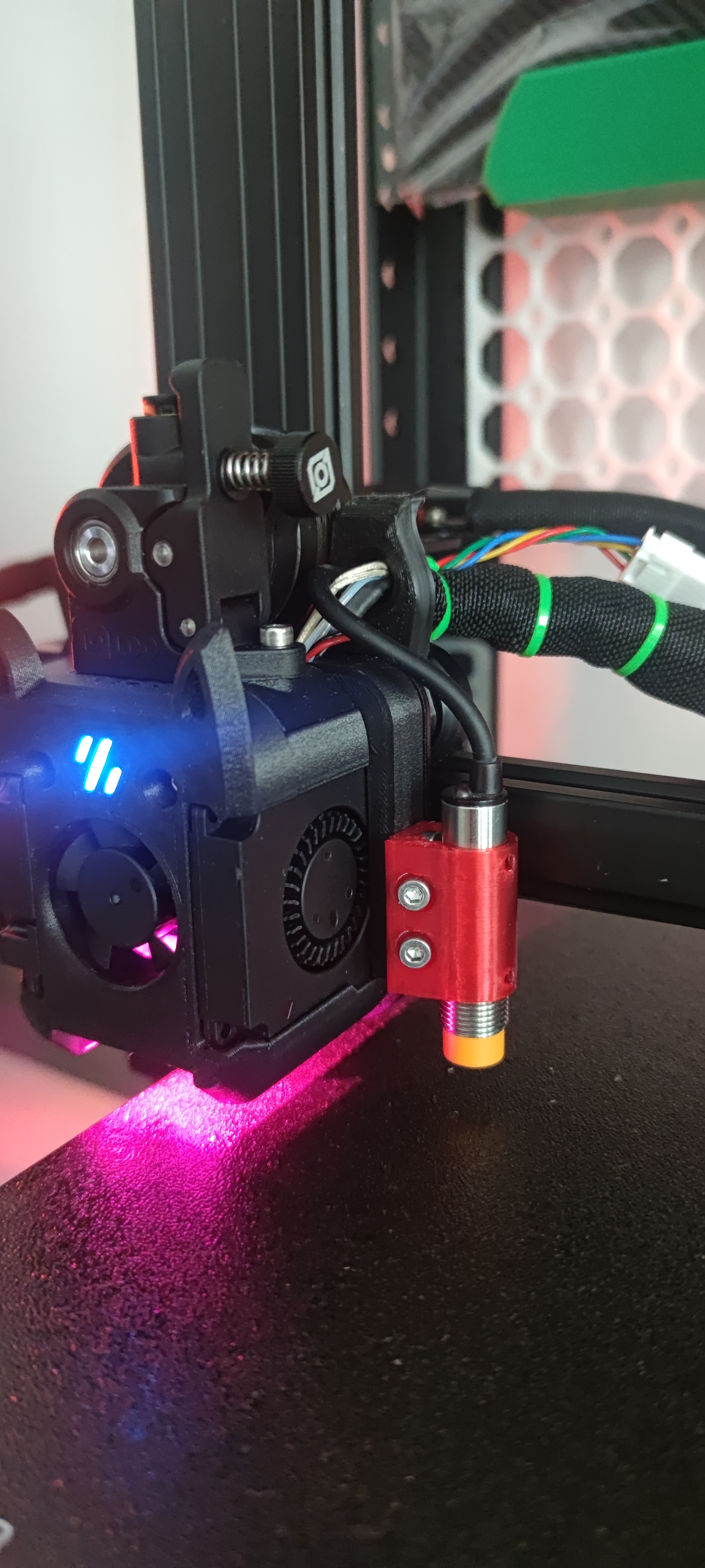 Dragon Burner V8 Ender3 X Plate Mount w/ M8 inductive probe mount