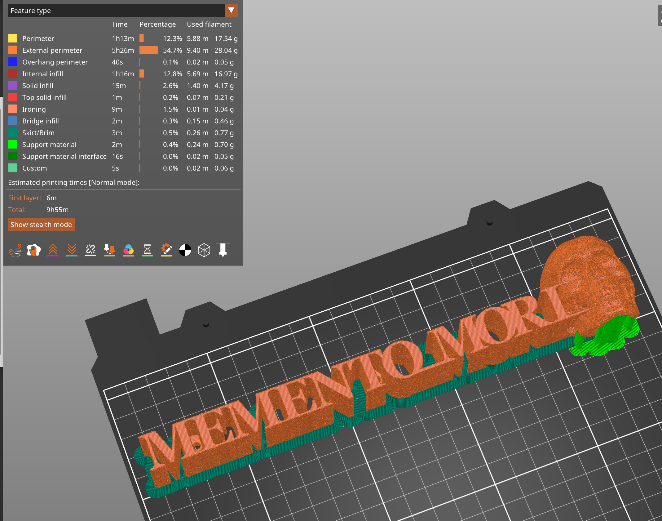 Memento Mori wall lettering