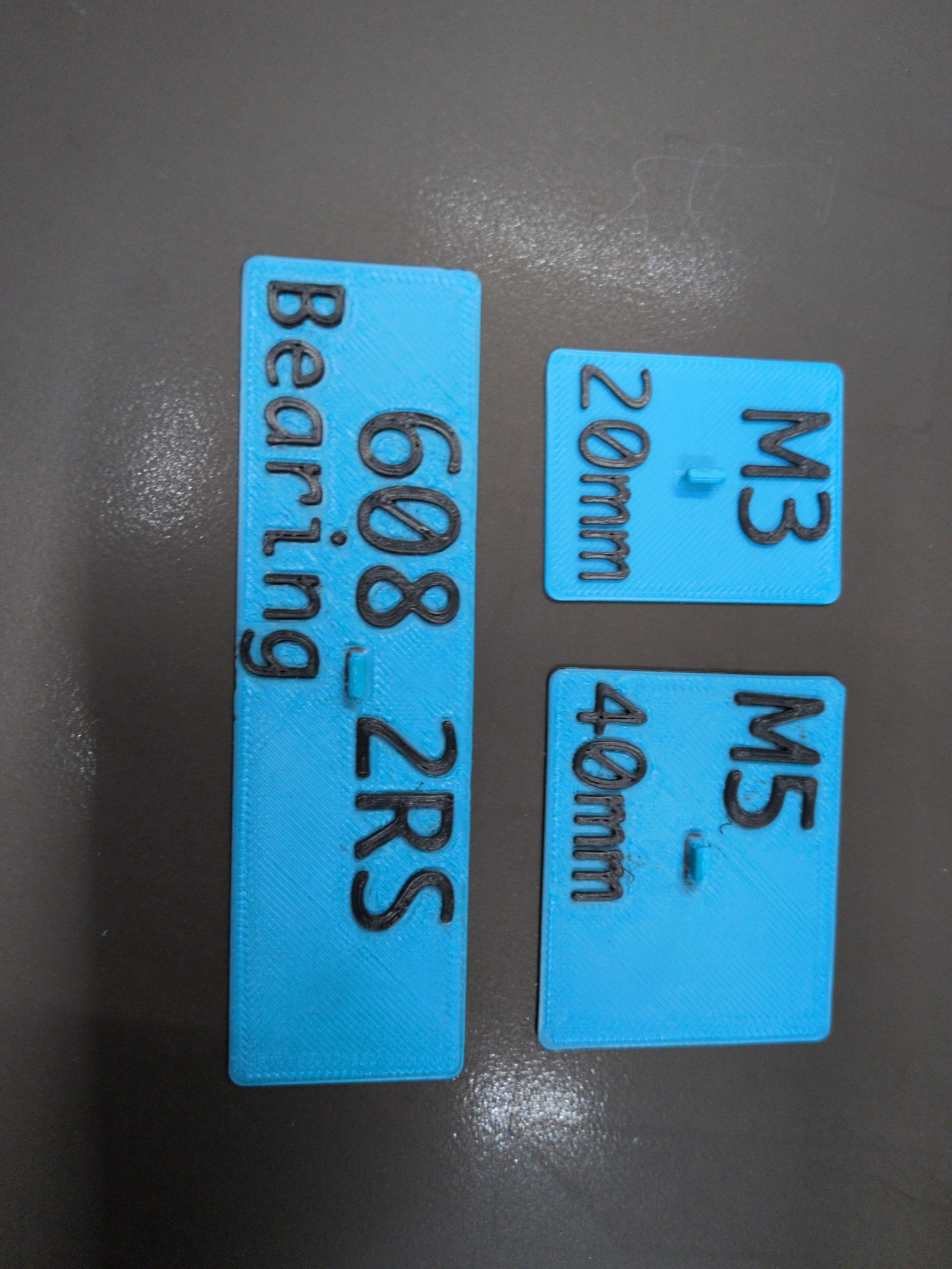 Label Inserts for Parts Tray Drawers
