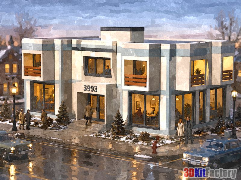 HO Scale Contemporary Urban Architecture Building