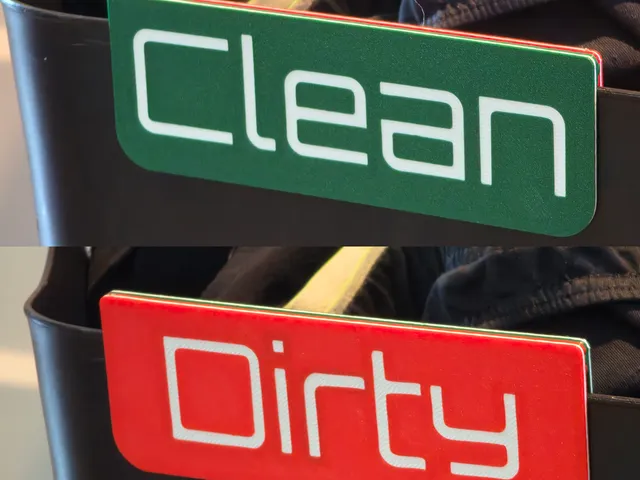 Laundry/clothes hamper clean-dirty marker