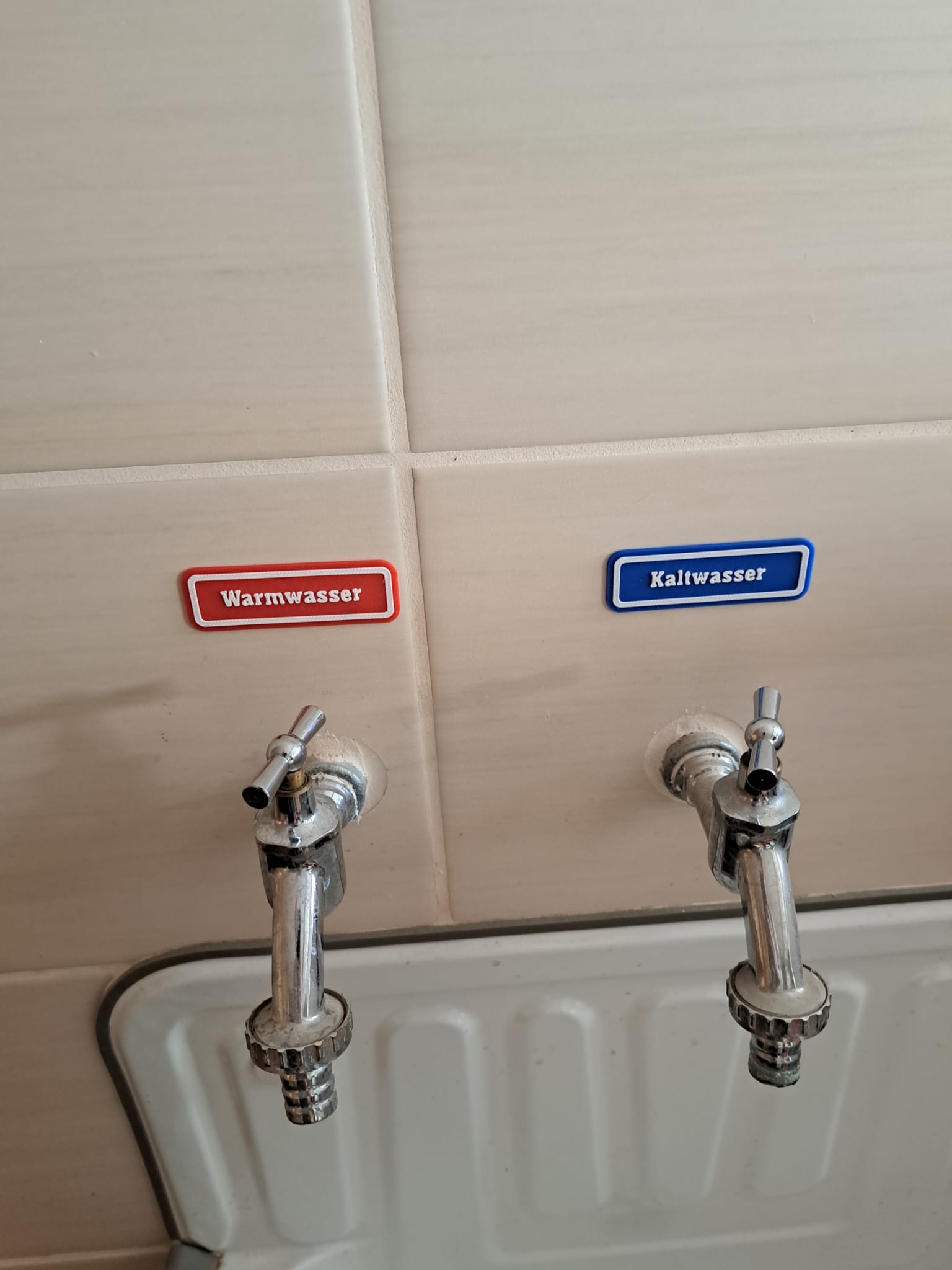 Kalt- und Warmwasser Schilder Signs Stickers Labels
