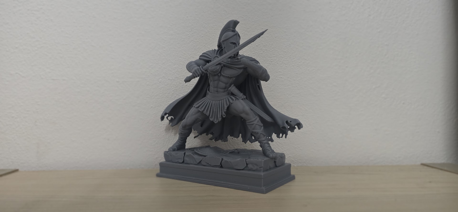 Spartan Warrior in Defensive Sword Stance