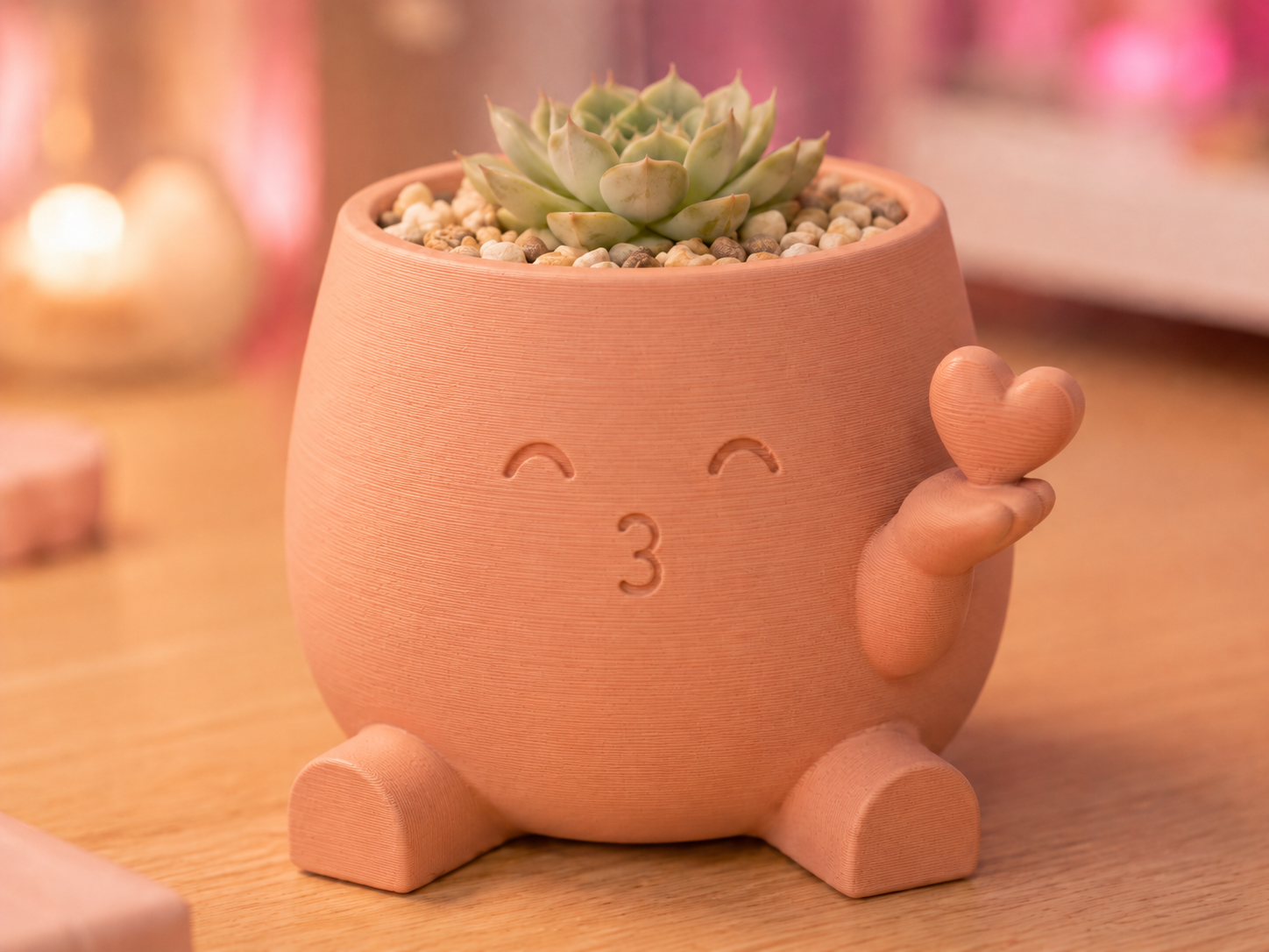 Heart Kiss Planter - Cute Kawaii Decor