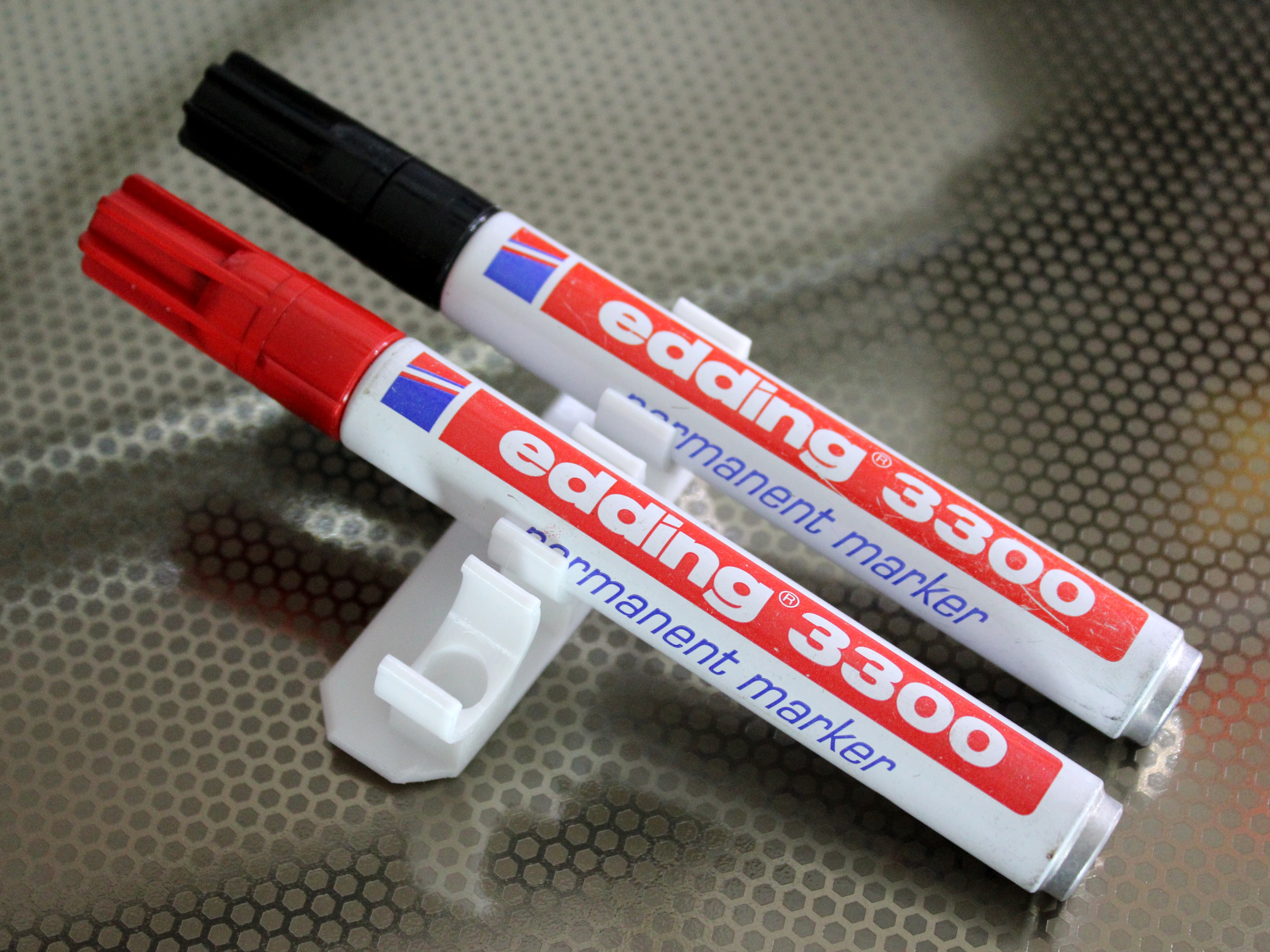 Triple Edding Holder Wall Mount | 15mm Pen / Marker Clip
