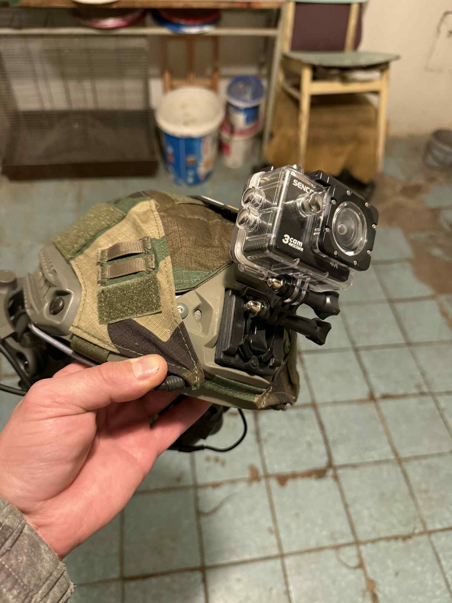 Action camera mount for FAST/FMA/MICH helmets